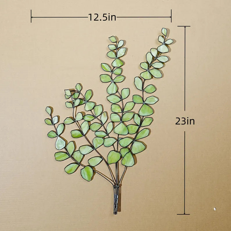 Stained glass plant Eucalyptus,Greenplant home decor,Eucalyptus art,Mothers day gift,nature decor,gift for her,plant for home