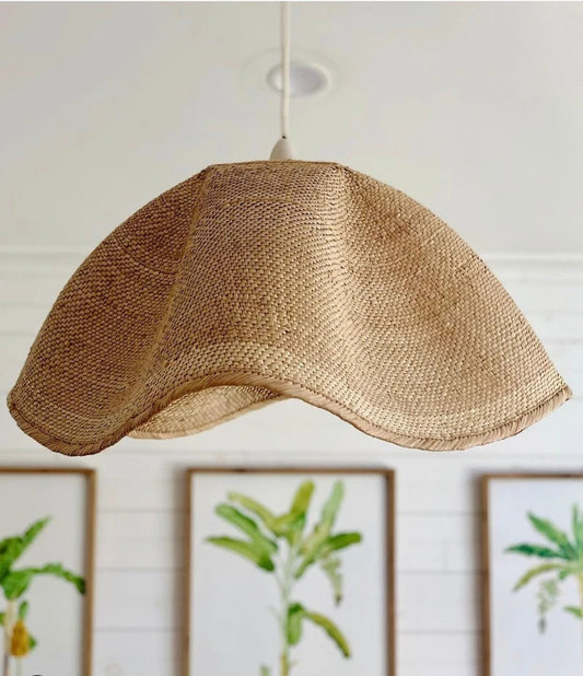 Woven Basket Pendant Light | Rattan Hanging Lamp | Wicker Light Hanging | Bohemian Lighting | Coastal Lighting Fixture | Rattan Chandelier
